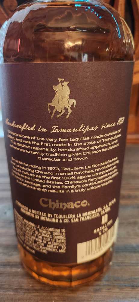 Chinaco Anejo - NOM 1127 (750 mL) alcohol collectible [Barcode 012484523050] - Main Image 2