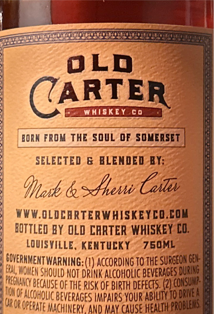 Old Carter Straight American Whiskey - Old Carter Whiskey Co (750 mL) alcohol collectible - Main Image 2