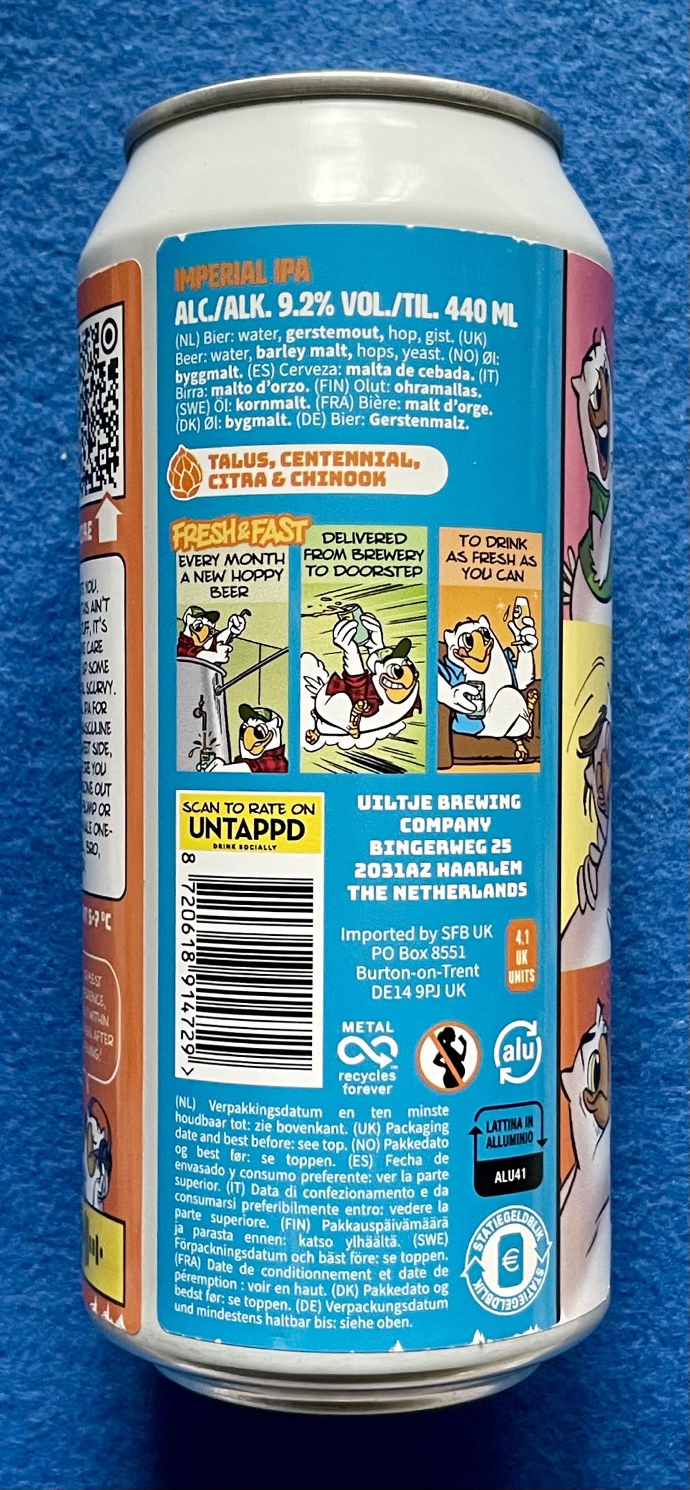 Hug-A-Bro - Uiltje Brewing Company (440 mL) alcohol collectible [Barcode 8720618914729] - Main Image 3