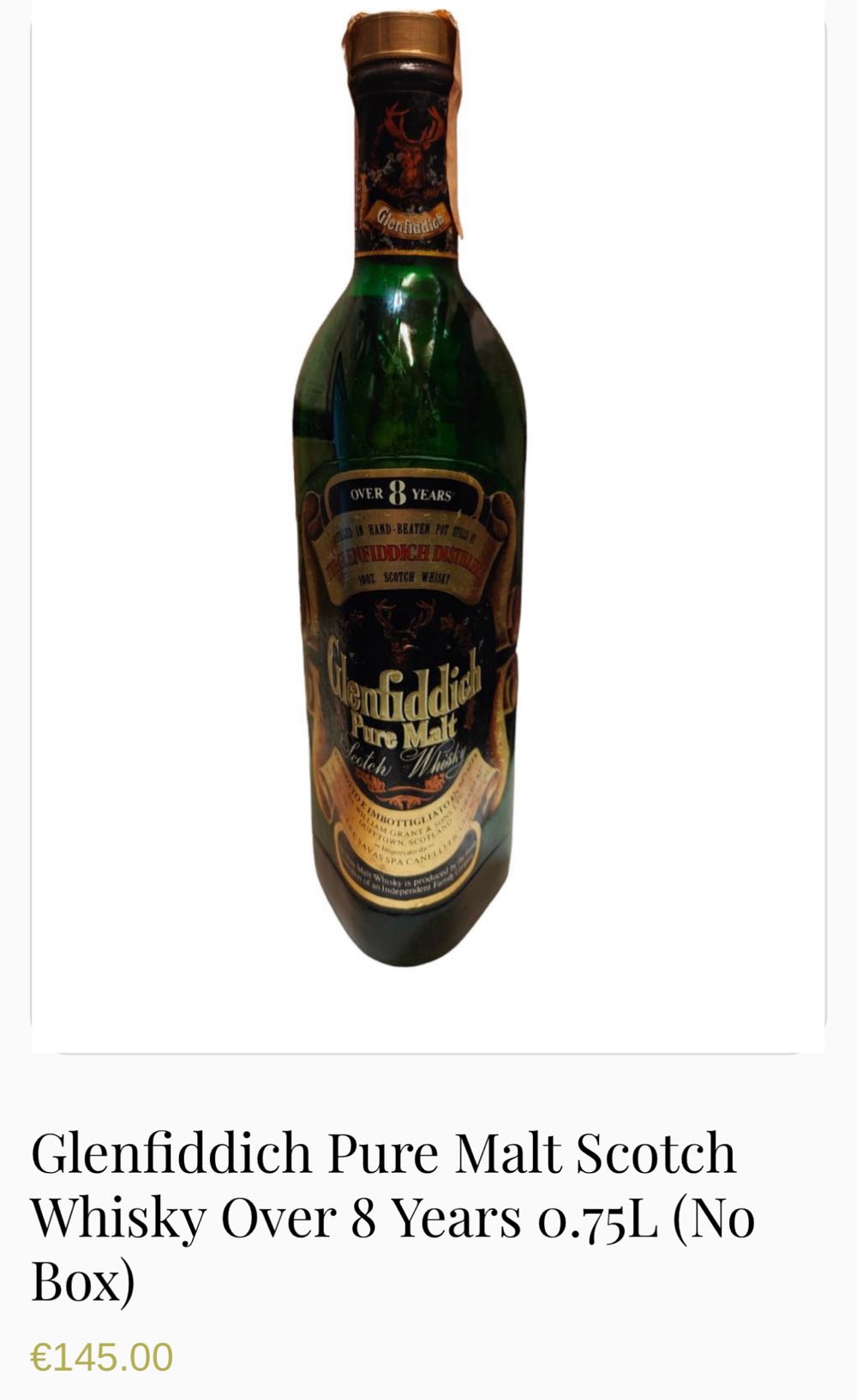 Glenfiddich 8yo CANELLI  alcohol collectible - Main Image 4