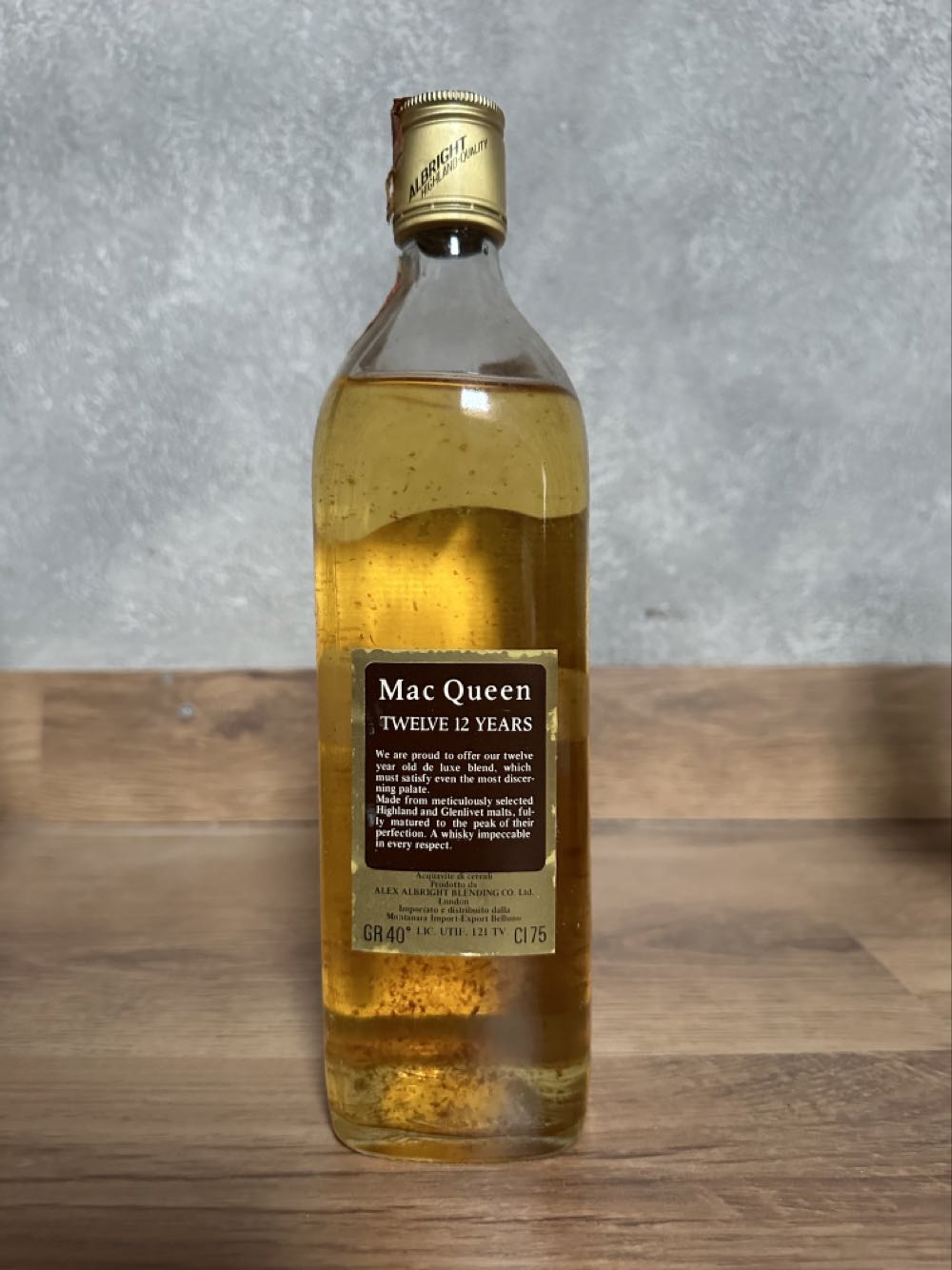 Mac Queen 12yo - Alex Albright alcohol collectible - Main Image 2