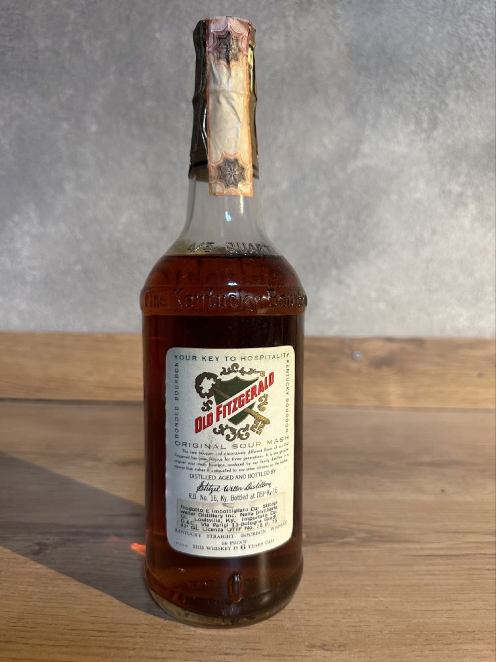 Old Fitzgerald 6yo Imp D&C - Stitzel-Weller Distillery, Louisville, KY alcohol collectible - Main Image 2