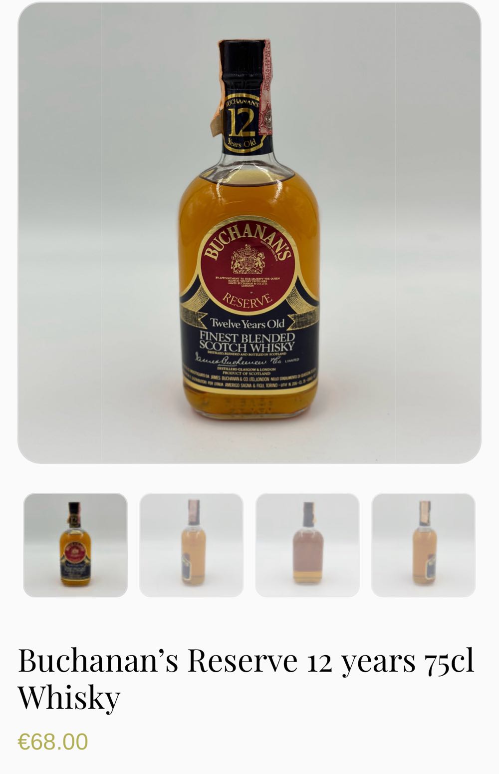 Buchanan’s Reserve 12yo - James Buchanan & Co alcohol collectible - Main Image 3