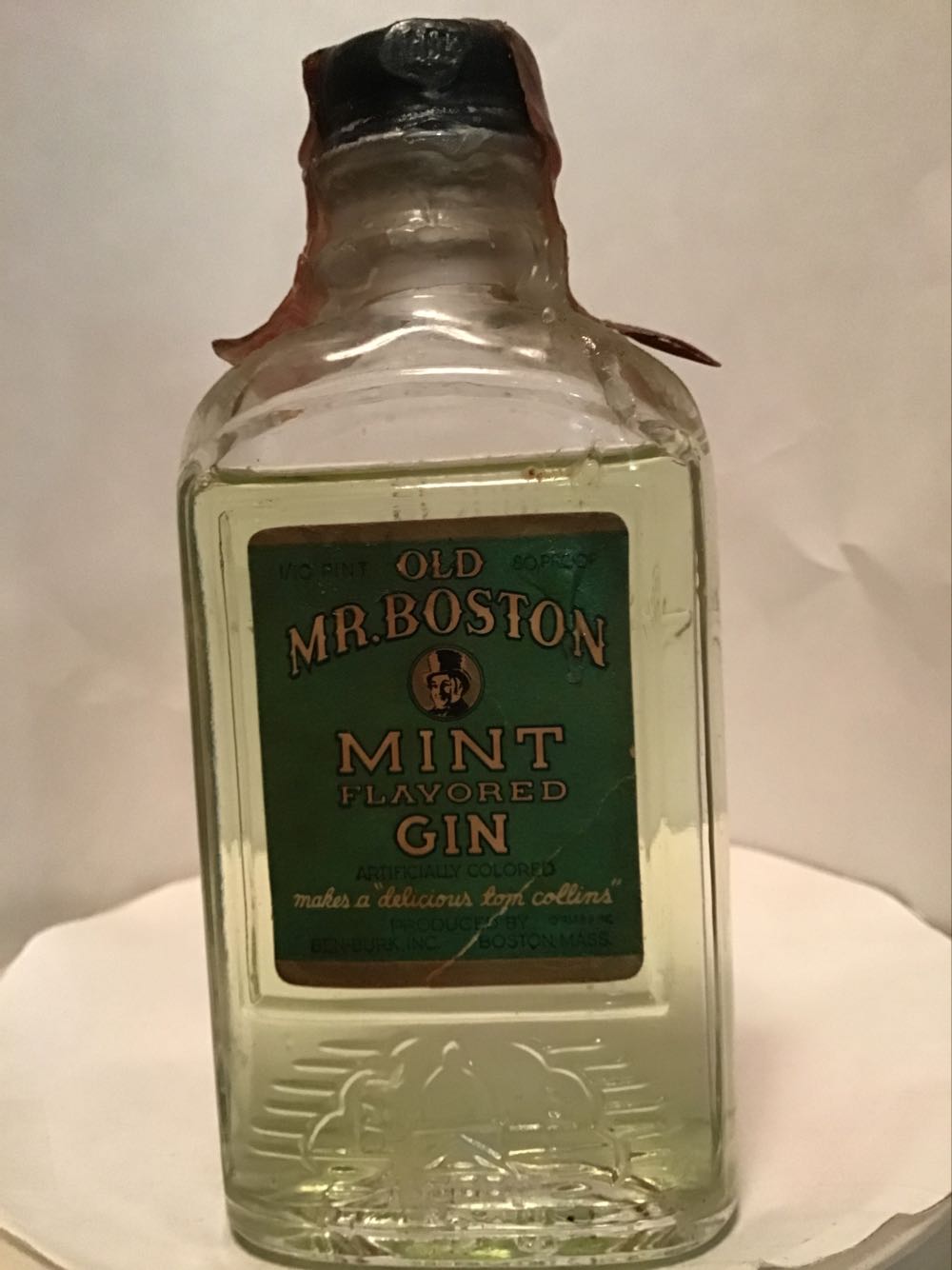 Old Mr. Boston Vodka & English Market Gin & Mint Flavor Gin & Sloe Gin - M. Boston (1.10 FL OZ) alcohol collectible - Main Image 3