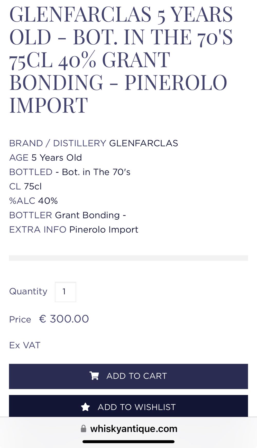 Glenfarclas Glenlivet 5yo Imp PINEROLO - Grant Bonding Co. alcohol collectible - Main Image 3