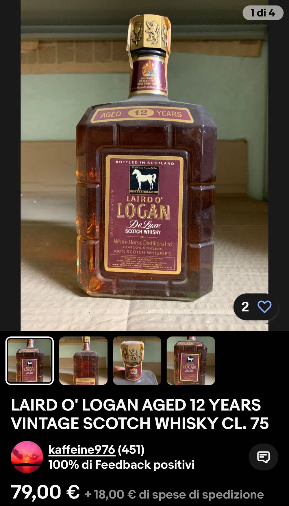 Laird o’ Logan 12yo Imp CARPANO - White Horse Distillers alcohol collectible - Main Image 4