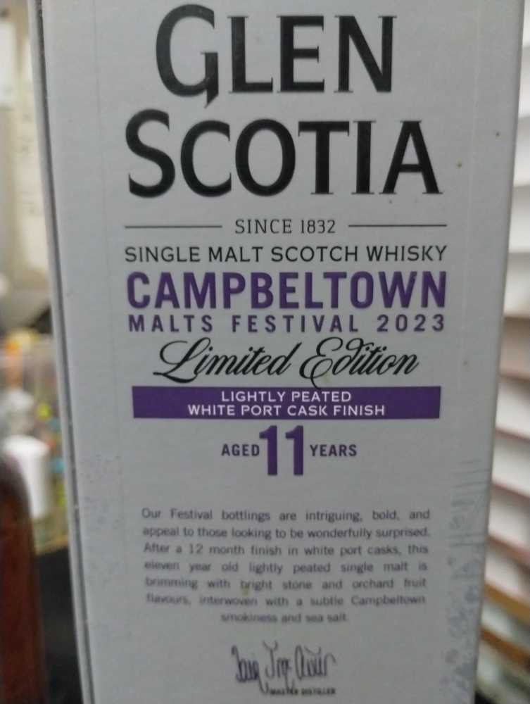 Glen Scotia 11 Years Campbeltown Malt Whisky Festival Malts Festival 2023 - Glen Scotia Distillery (700 mL) alcohol collectible [Barcode 5016840712237] - Main Image 3