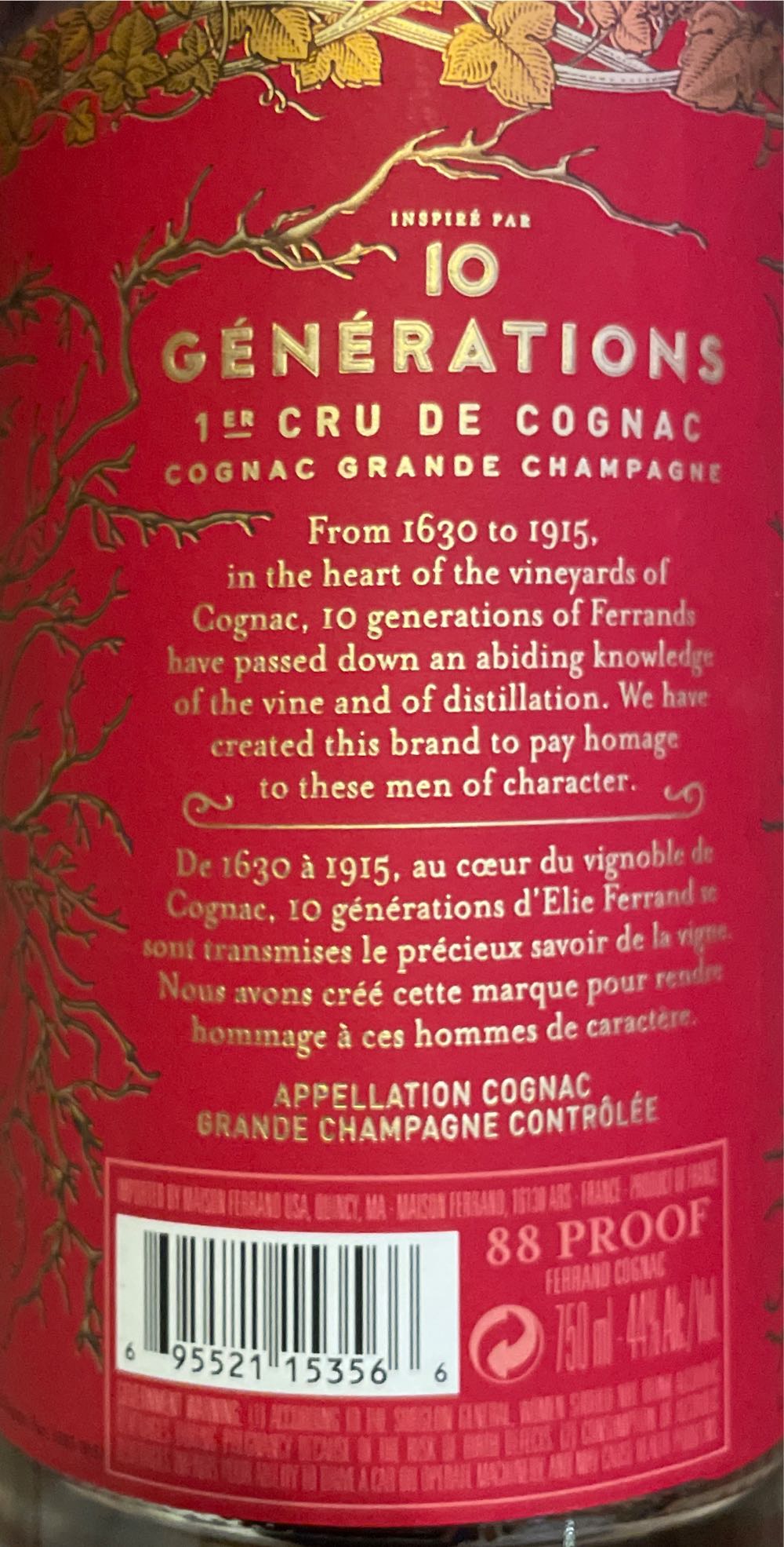 10 Generations Year Of The Rabbit - Pierre Ferrand (750 mL) alcohol collectible [Barcode 695521153566] - Main Image 2