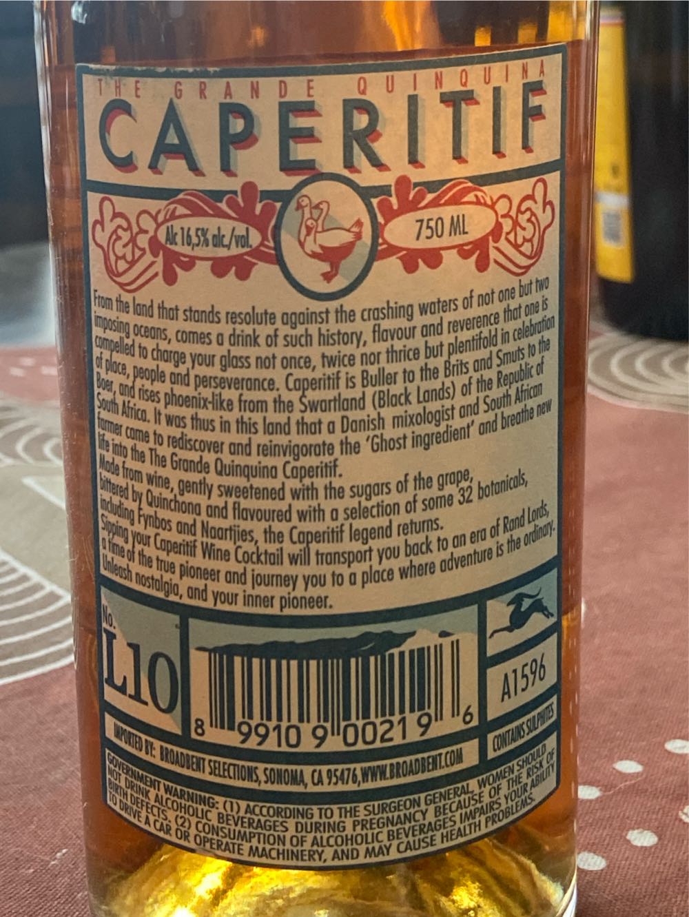 Badenhorst Caperitif - Kaapse Dief alcohol collectible [Barcode 899109002196] - Main Image 2