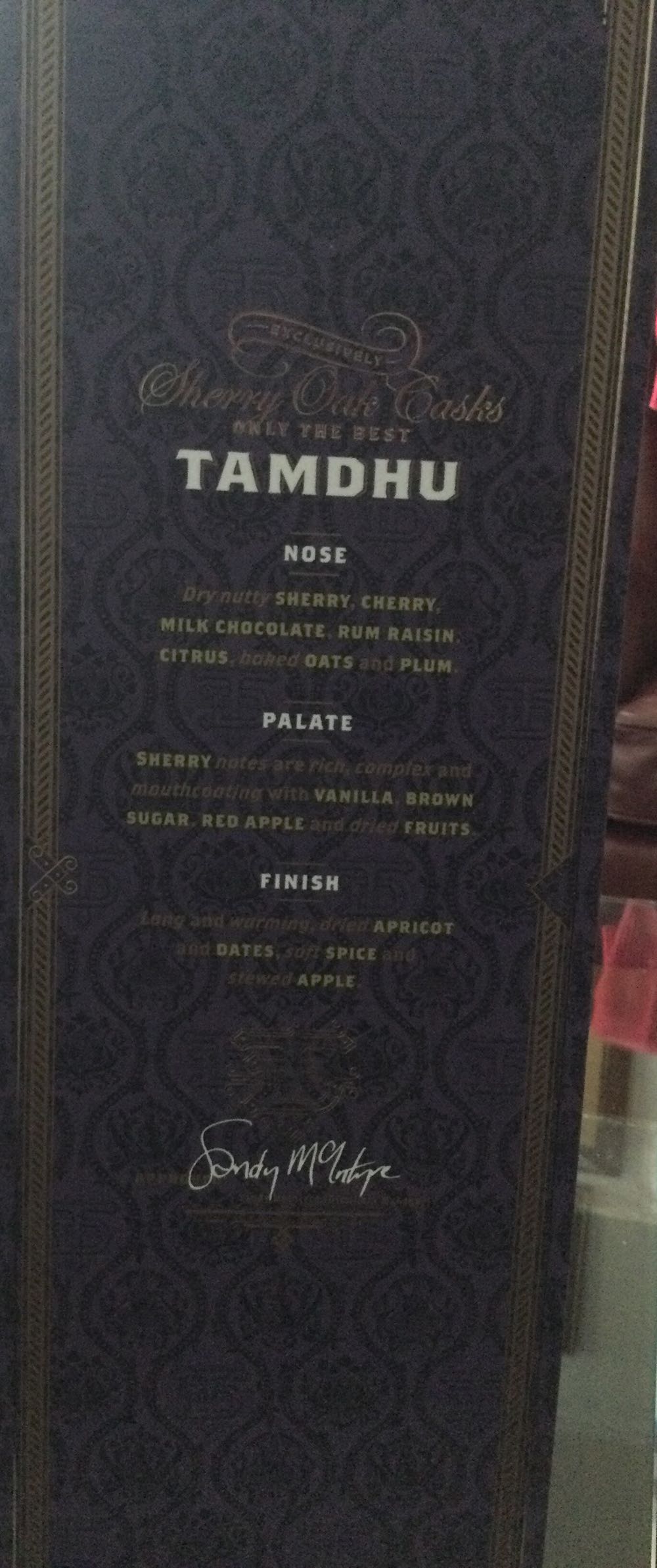 Tamdhu 18 Year Scotch Old Single Malt Whisky - Tamdhu Distillery (750 L) alcohol collectible [Barcode 088320004557] - Main Image 3