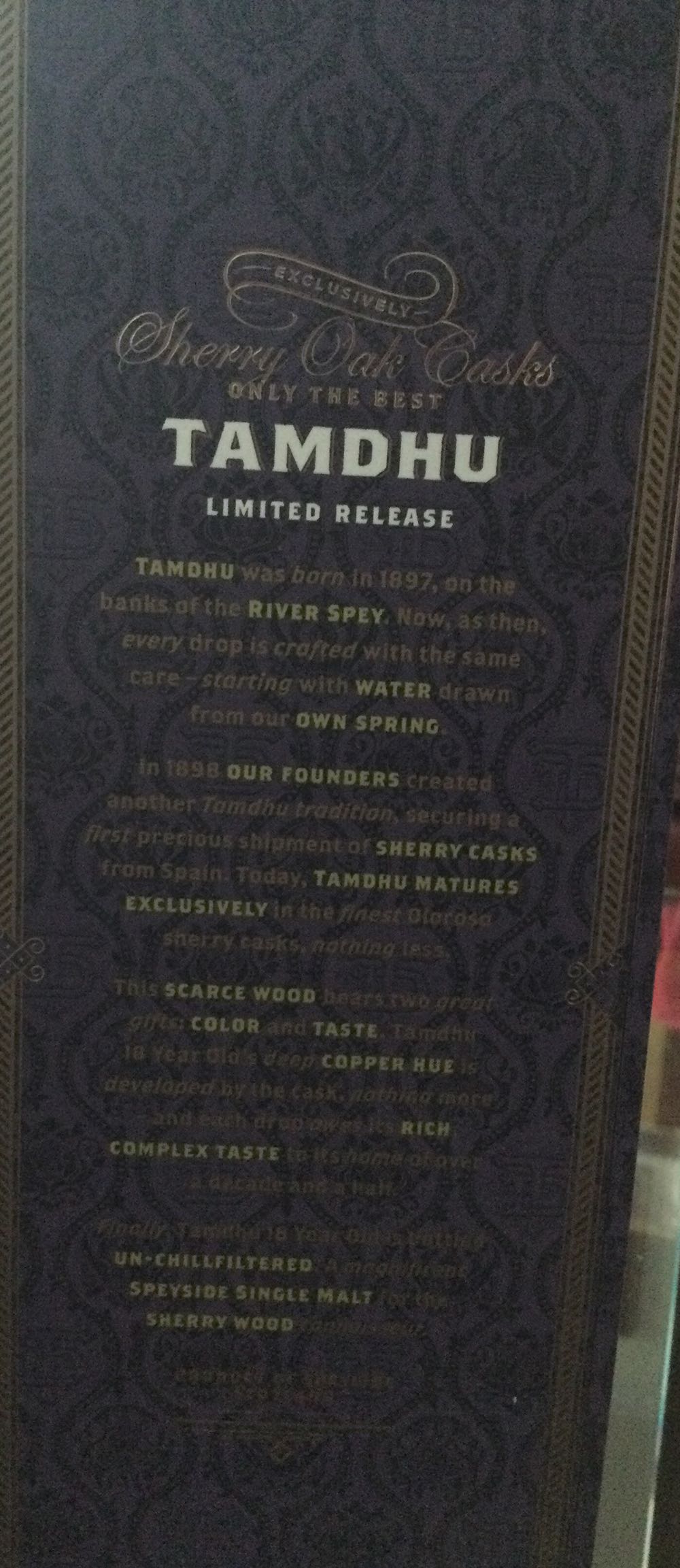 Tamdhu 18 Year Scotch Old Single Malt Whisky - Tamdhu Distillery (750 L) alcohol collectible [Barcode 088320004557] - Main Image 4