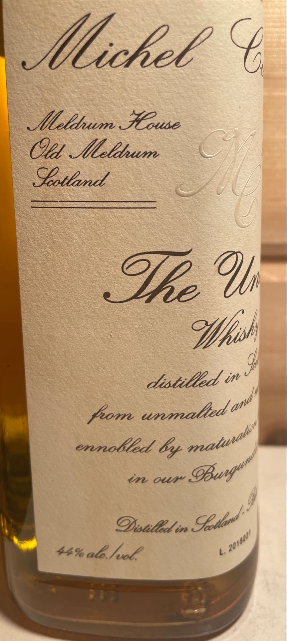 Michel Couvreur The Unique Whisky  alcohol collectible [Barcode 784585021000] - Main Image 2