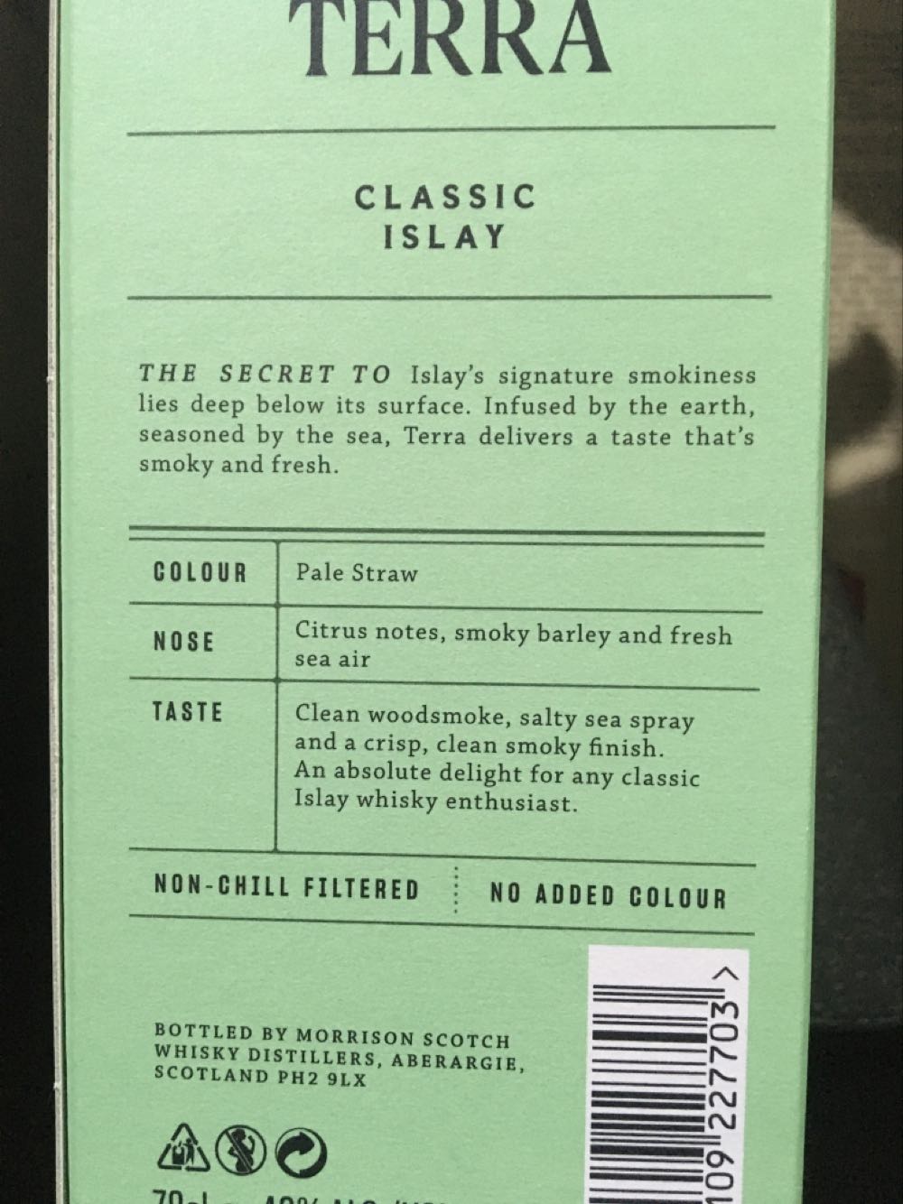 Morrison Mac-Talla  Terra - Morrison Scotch Whisky Distillers (700 mL) alcohol collectible [Barcode 5060109227666] - Main Image 4