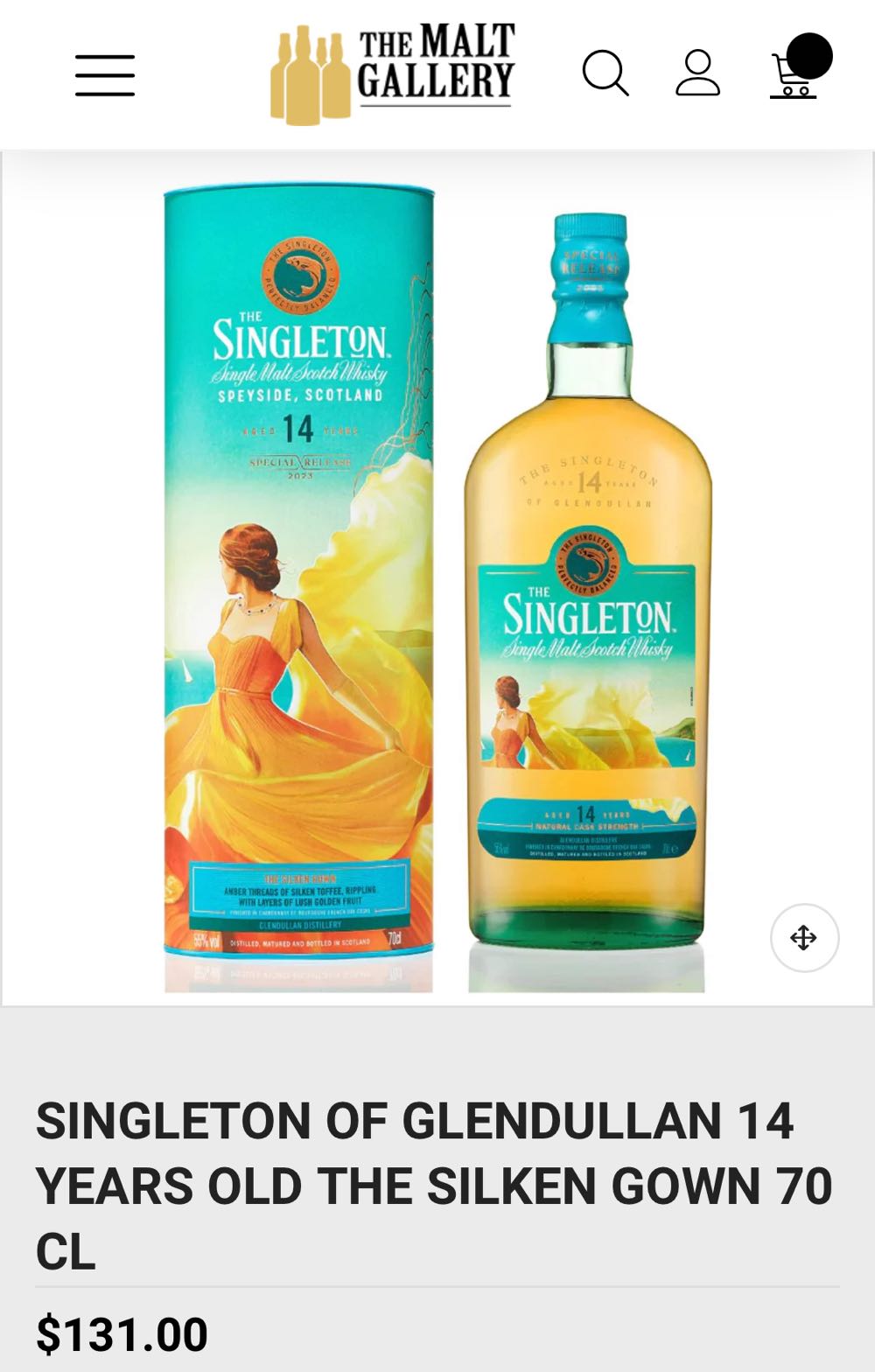 SINGLETON 14y 2023 Special Release Glendullan Silken Gown Single Malt Scotch Whisky - The Glendullan Distillery (700 mL) alcohol collectible [Barcode 5000281073620] - Main Image 4