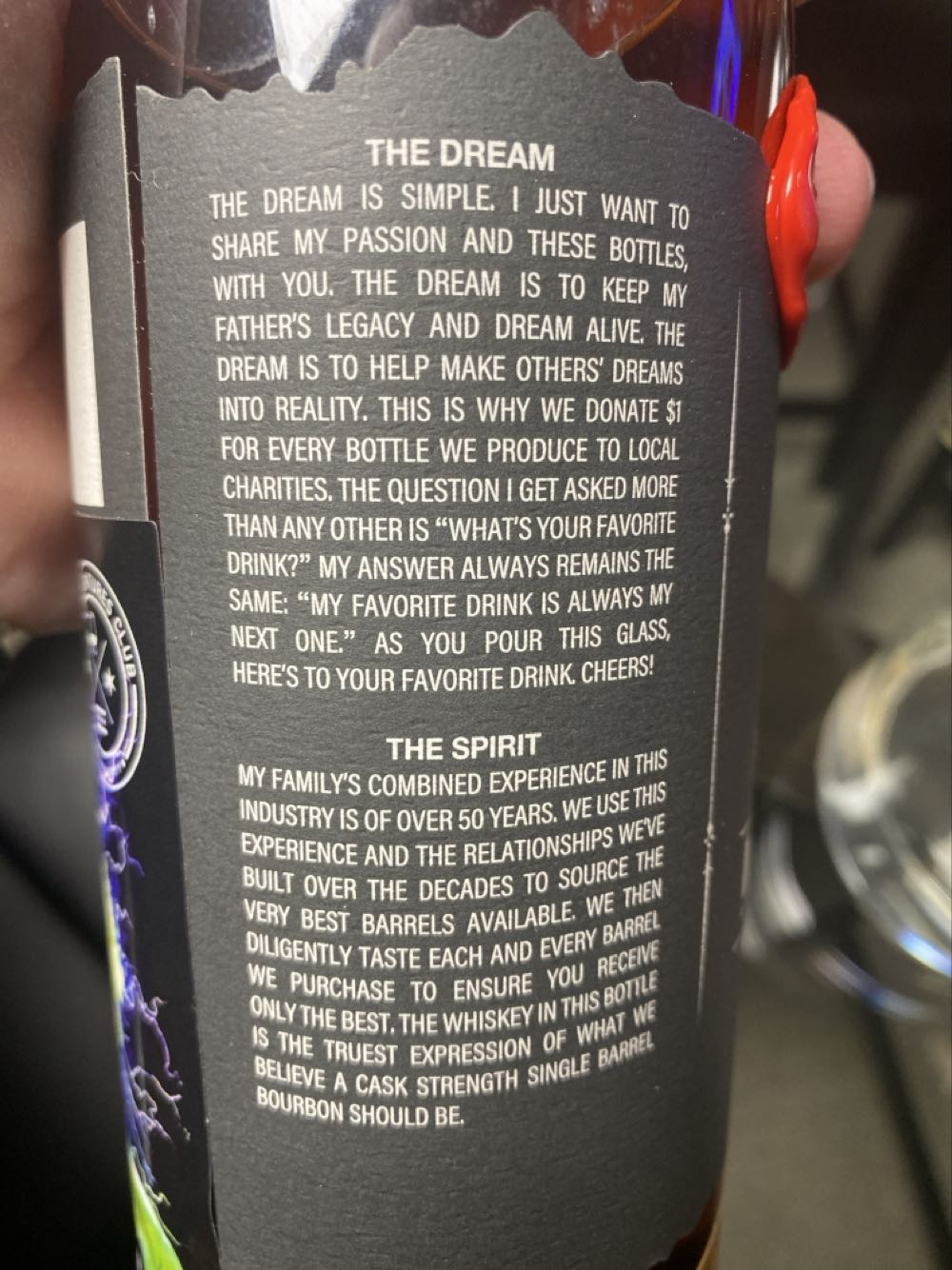 Dream Spirits Single Barrel Straight KY Bourbon Whiskey - Dream Spirits alcohol collectible - Main Image 2