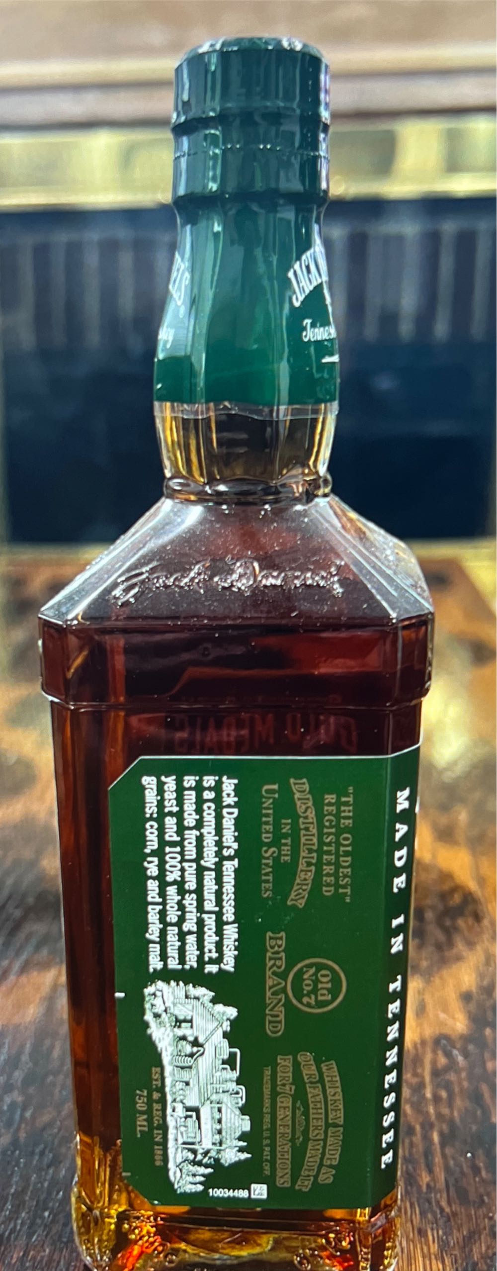 0 Green Label Square Bottle 750ml - Jack Daniel’s Distillery, Lynchburg, TN (750 mL) alcohol collectible - Main Image 2