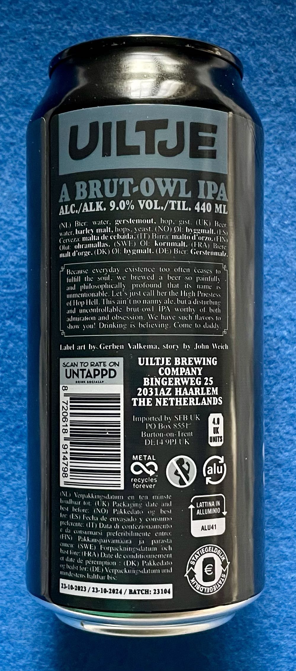 Portal To Hop Hell - Uiltje Brewing Company (440 mL) alcohol collectible [Barcode 8720618914798] - Main Image 2