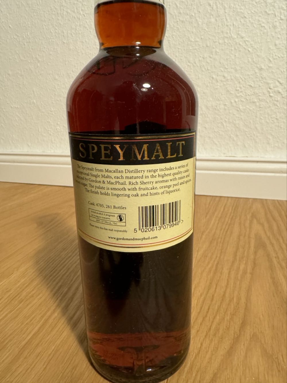 Macallan Gm And 2020 G&m Speymalt 0 7l 57 9 Online - Gordon & MacPhail (700 mL) alcohol collectible [Barcode 5020613079946] - Main Image 2