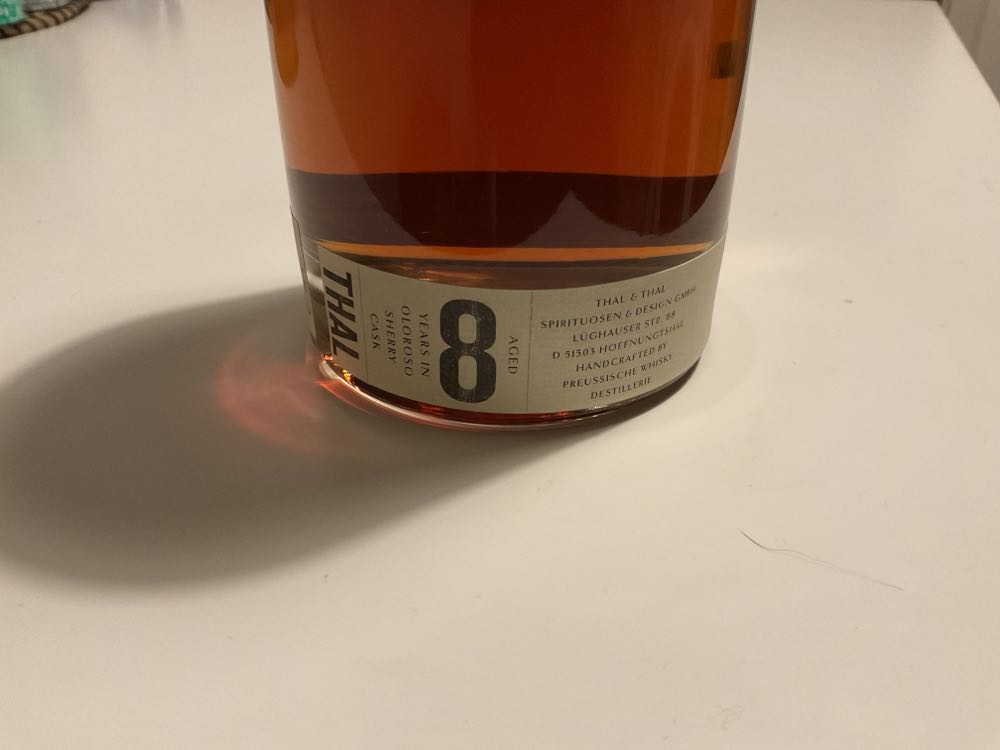 Thal 8 Years - Preussische Whisky Distillerie (500 mL) alcohol collectible - Main Image 3