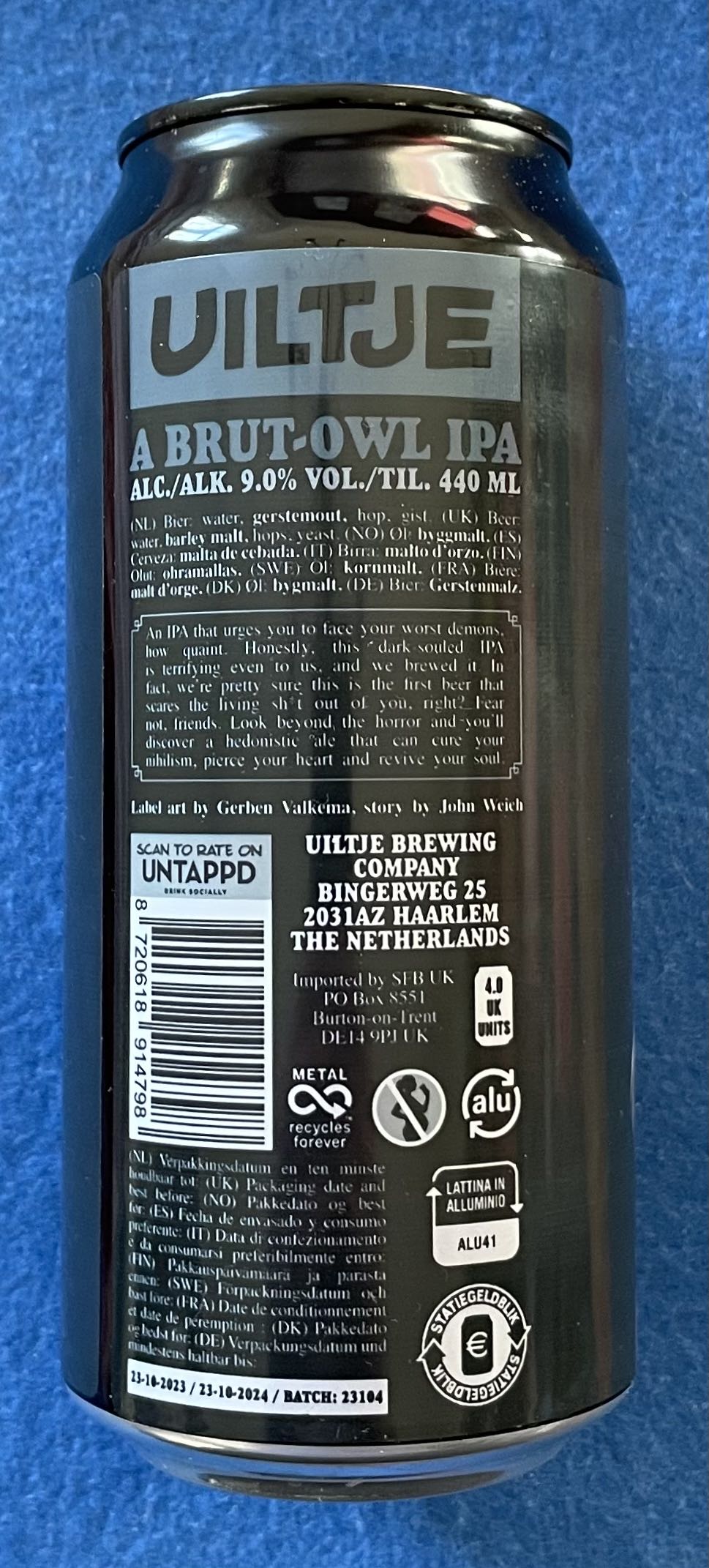 Portal To Hop Hell - Uiltje Brewing Company (440 mL) alcohol collectible [Barcode 8720618914798] - Main Image 2