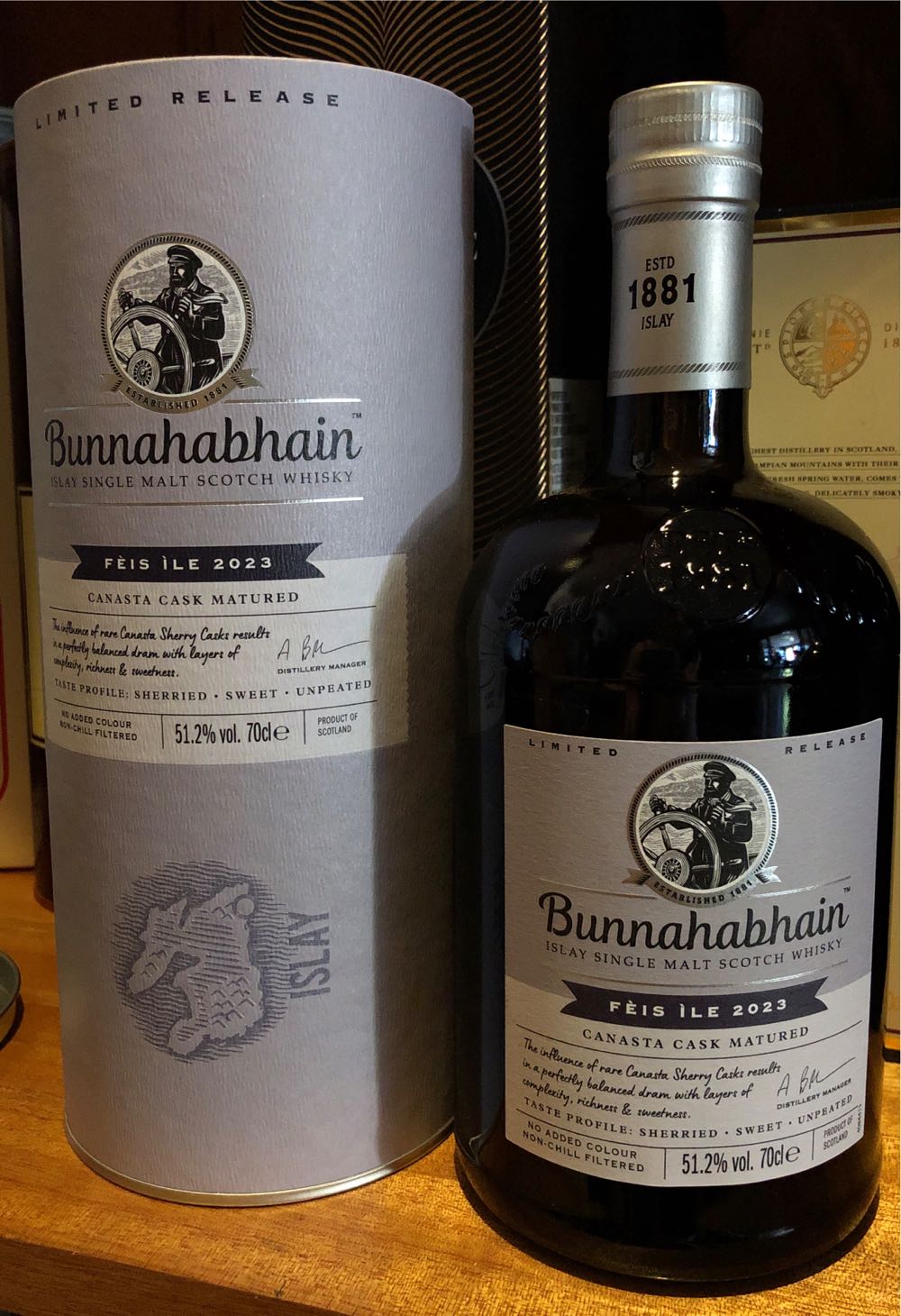 Feis Ile 2023 Canasta Cask Matured - Bunnahabhain Distillery (700 mL) alcohol collectible [Barcode 5029704220953] - Main Image 3
