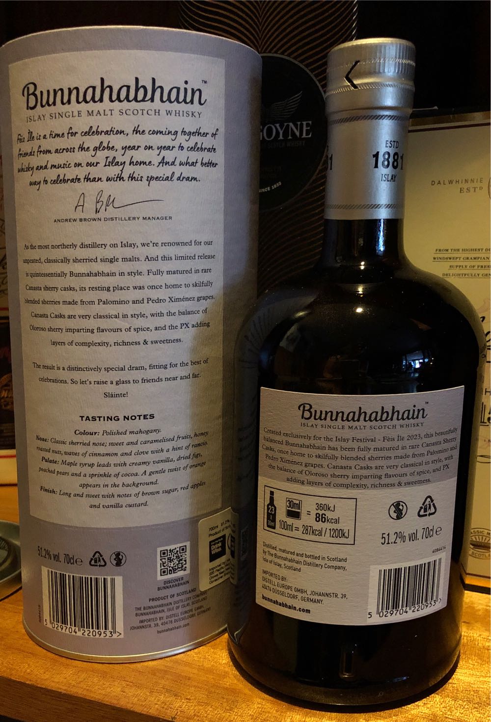 Feis Ile 2023 Canasta Cask Matured - Bunnahabhain Distillery (700 mL) alcohol collectible [Barcode 5029704220953] - Main Image 4