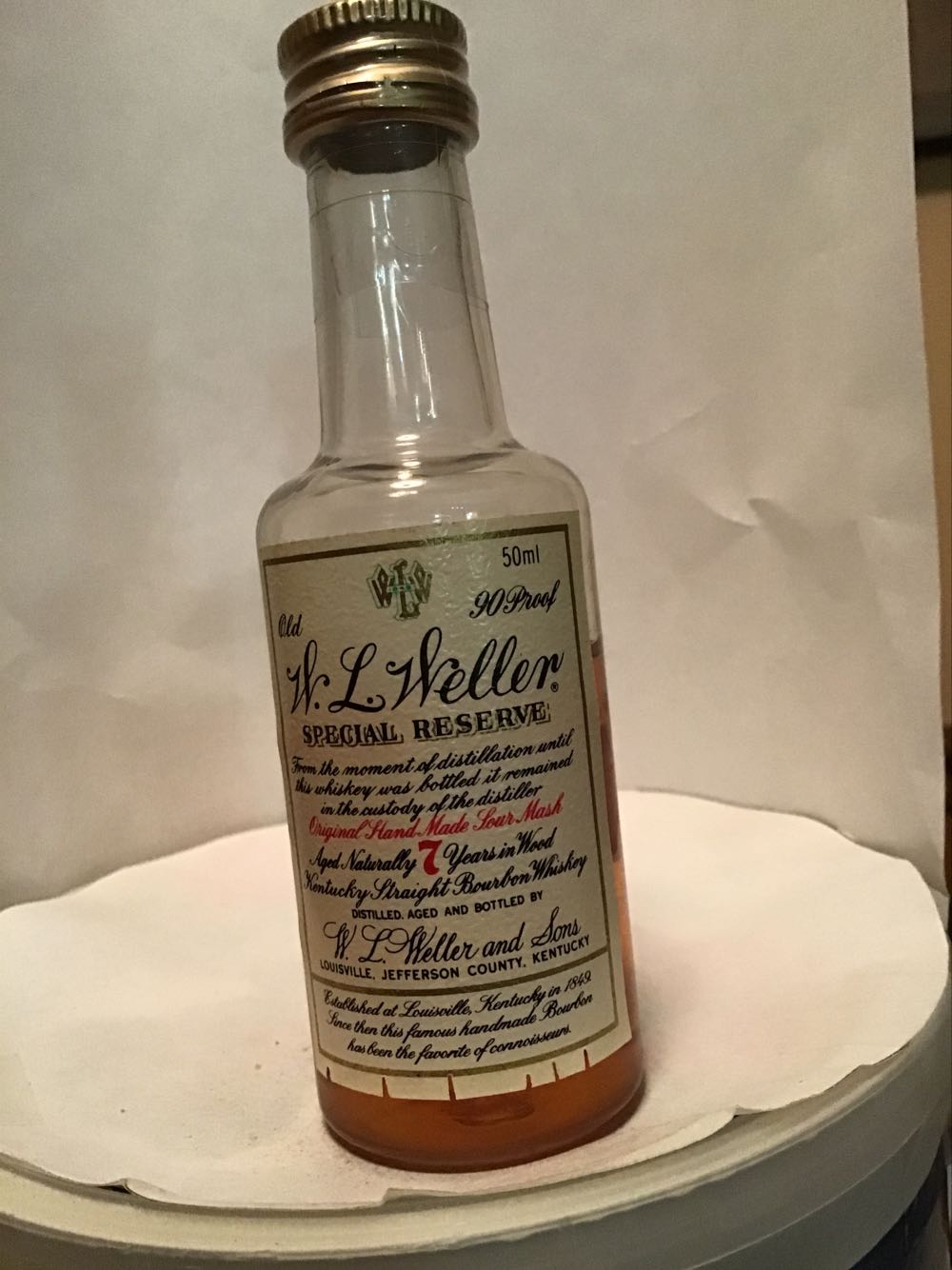 W.L. Weller Special Reserve - Wl L. Weller & Son (1.10 FL OZ) alcohol collectible - Main Image 2