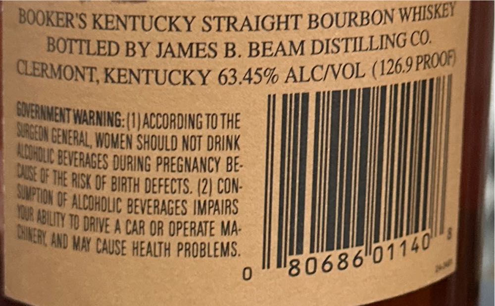 Bookers Bourbon - James B Beam Distilling Co (750 mL) alcohol collectible [Barcode 080686011408] - Main Image 3