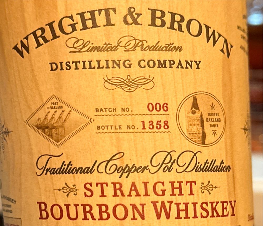 Wright & Brown Bourbon Whiskey - Wright & Brown Distilling Company (750 mL) alcohol collectible [Barcode 863421000215] - Main Image 4