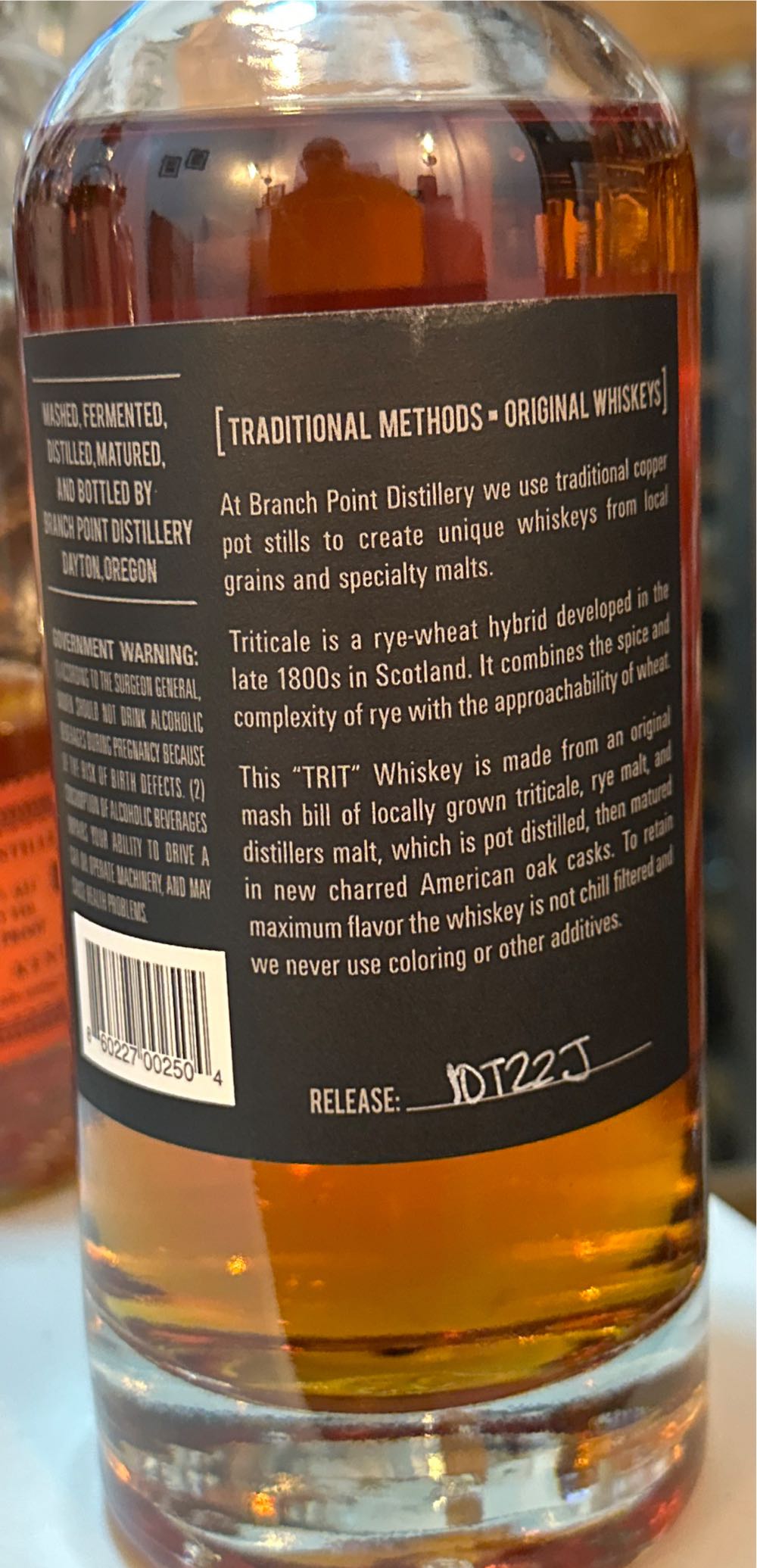 Branch Point Distillery Trit Straight Whiskey - Branch Point Distillery (750 mL) alcohol collectible [Barcode 860227002504] - Main Image 2