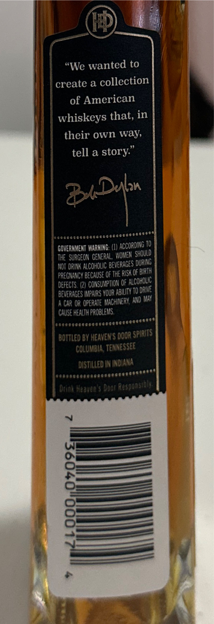 Heaven’s Door Straight Rye Whiskey - Heavens Door Spirits (200 mL) alcohol collectible [Barcode 736040000174] - Main Image 2