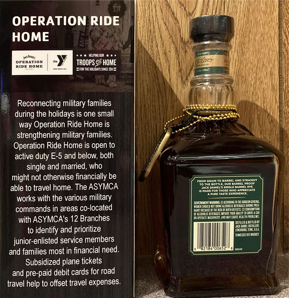 Jack Daniel’s Single Barrel Barrel Proof Rye - Jack Daniel’s Distillery, Lynchburg, TN (750 mL) alcohol collectible - Main Image 3