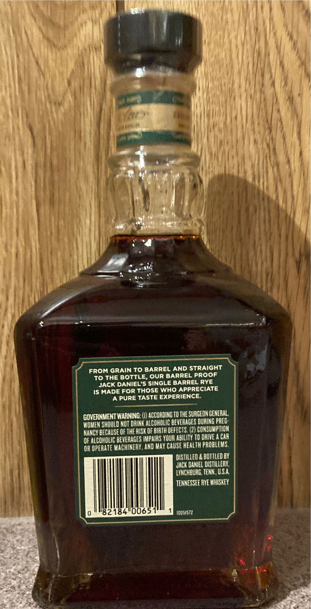 Jack Daniel’s Single Barrel Barrel Proof Rye - Jack Daniel’s Distillery, Lynchburg, TN (750 mL) alcohol collectible - Main Image 3