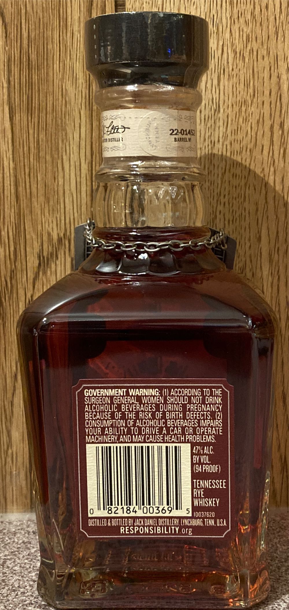 Jack Daniel’s Single Barrel Rye - Jack Daniel’s Distillery, Lynchburg, TN (375 mL) alcohol collectible - Main Image 3
