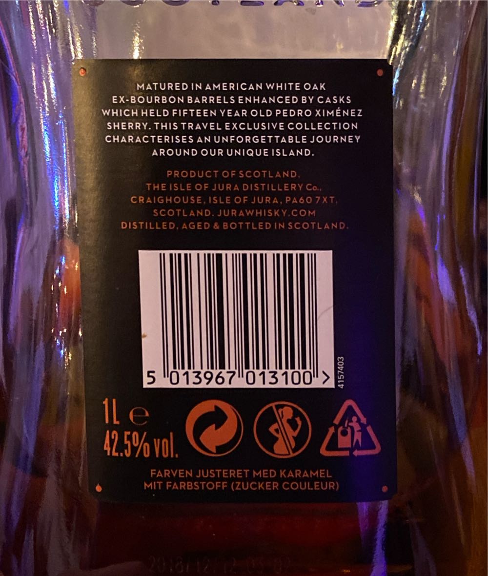 Jura The Sound Single Malt Scotch Whisky - Jura Distillery (1 L) alcohol collectible [Barcode 5013967013100] - Main Image 2