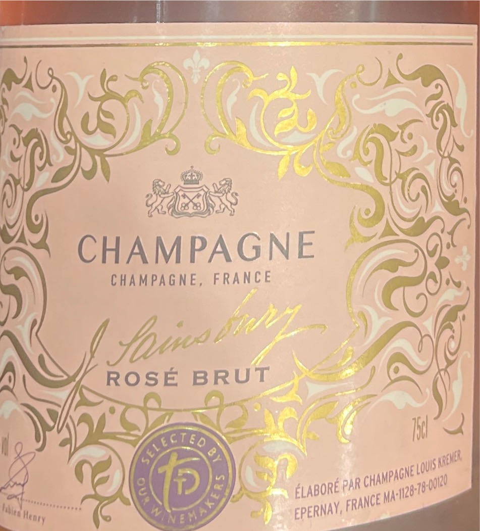Champagne:Sainsburys Rose  alcohol collectible [Barcode 00184922] - Main Image 2