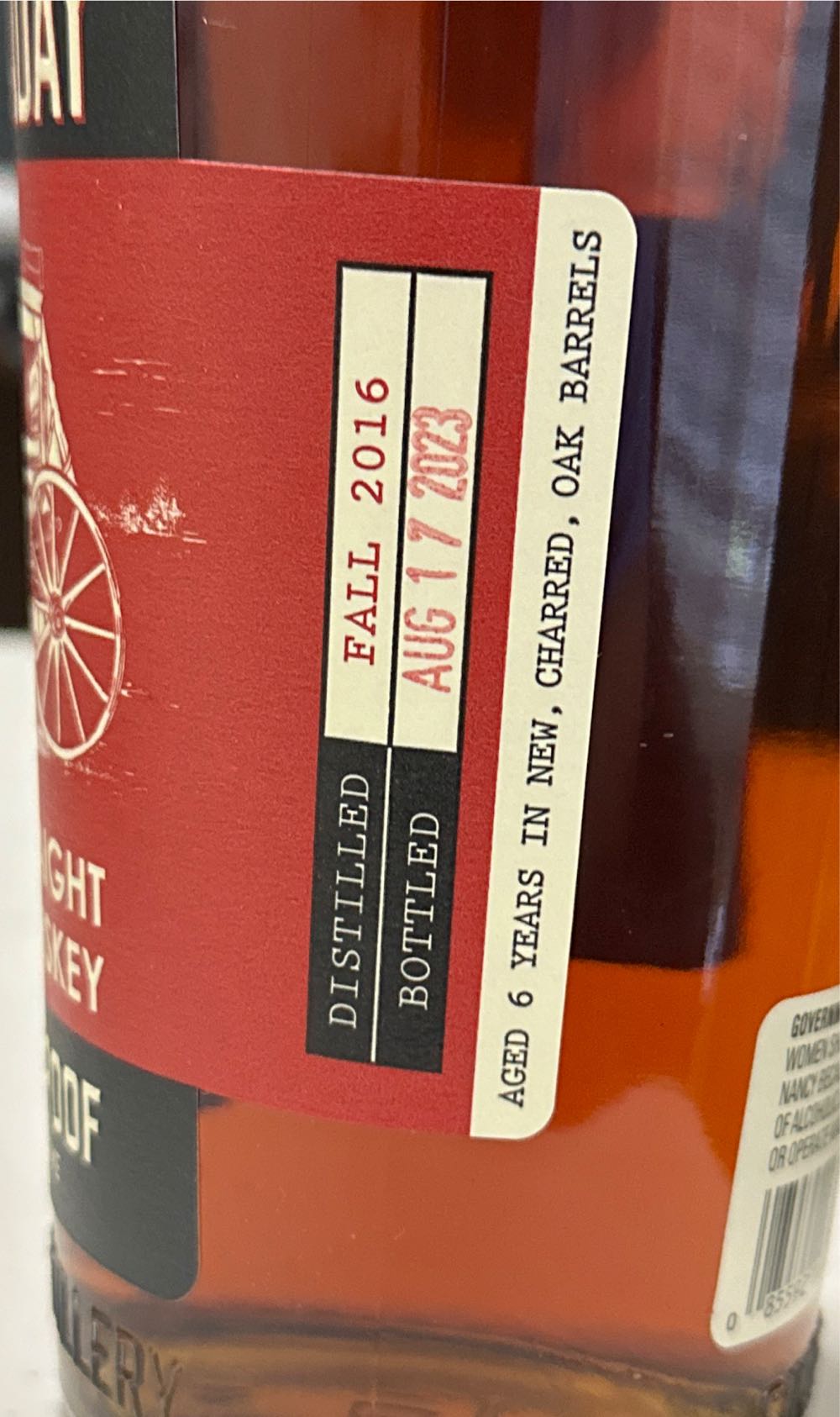 Ben Holladay Rickethouse Proof Bourbon Whiskey - Holladay Distillery (750 mL) alcohol collectible [Barcode 085592165252] - Main Image 2