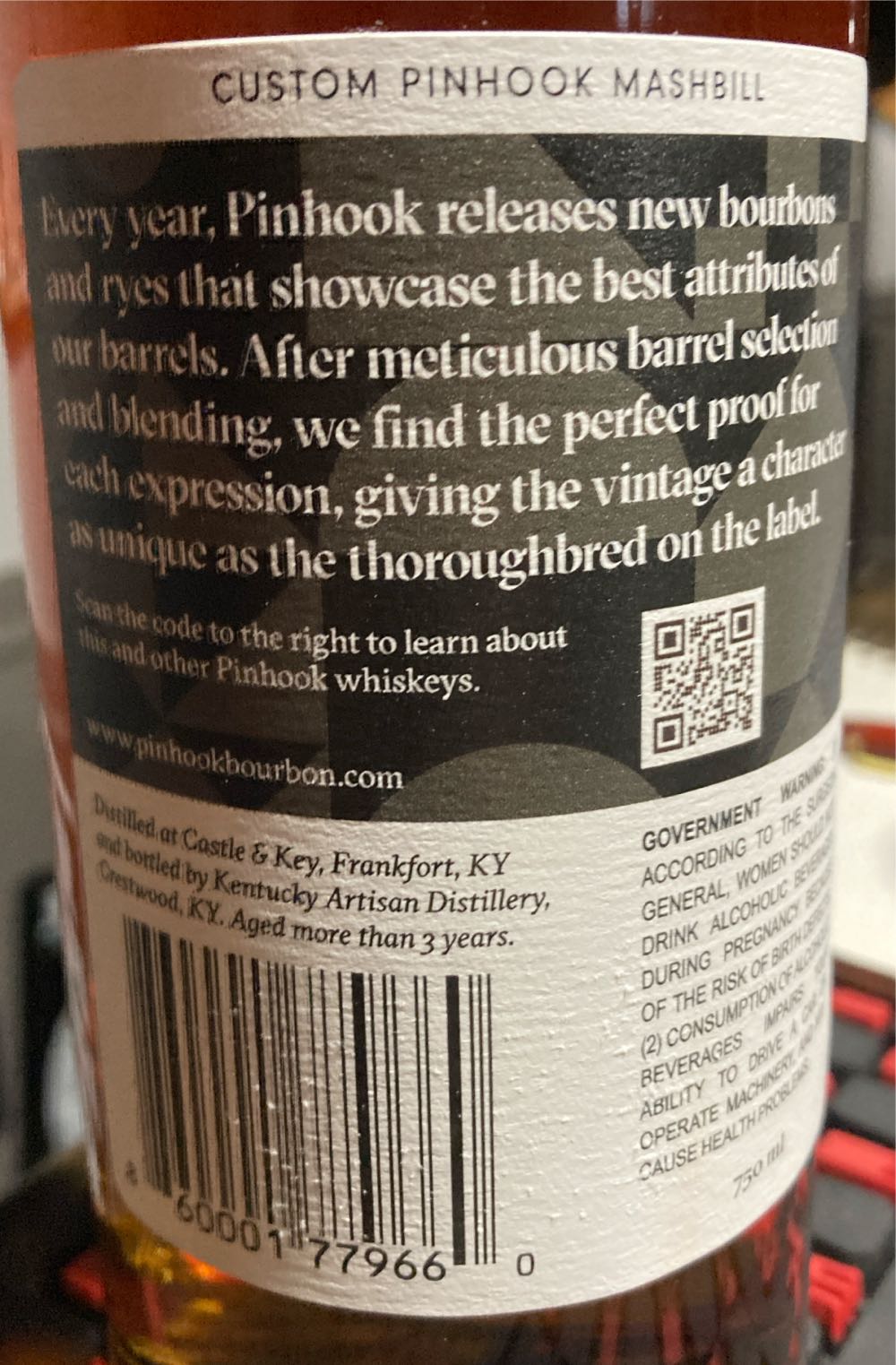 Pinhook Bourbon Resolve - Pinhook (750 mL) alcohol collectible [Barcode 860001779660] - Main Image 4