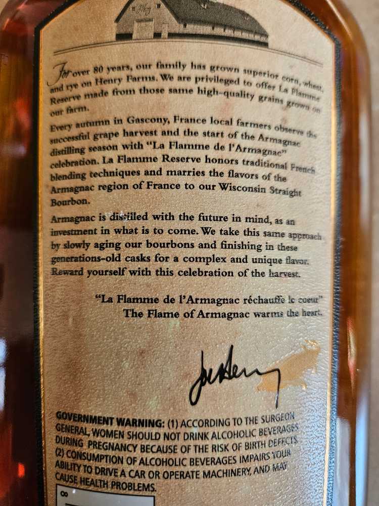 J. Henry Flamme 5 Old Year Bourbon & Sons And - J Henry and Sons (750 mL) alcohol collectible [Barcode 865857000395] - Main Image 2