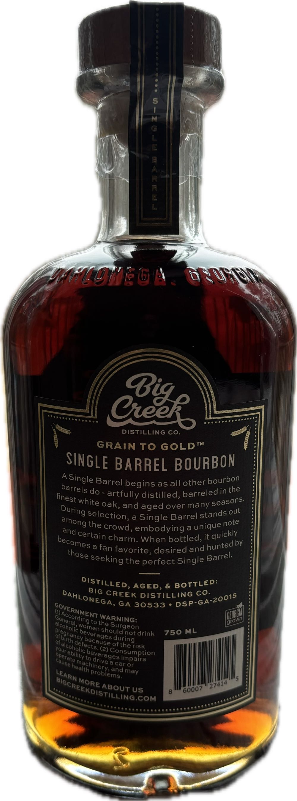 Big Creek Georgia Straight Bourbon - Big Creek (750 mL) alcohol collectible - Main Image 2