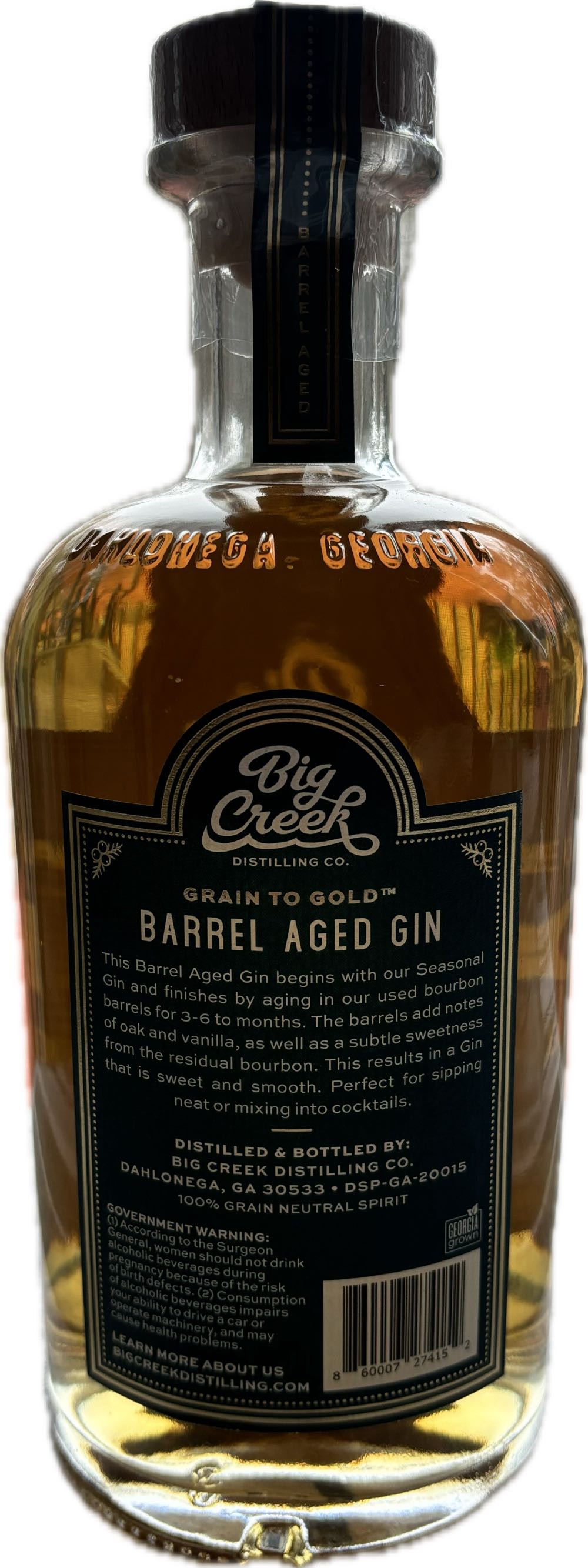 Big Creek Georgia Seasonal Gin Barrel Aged - Big Creek (750 mL) alcohol collectible - Main Image 2