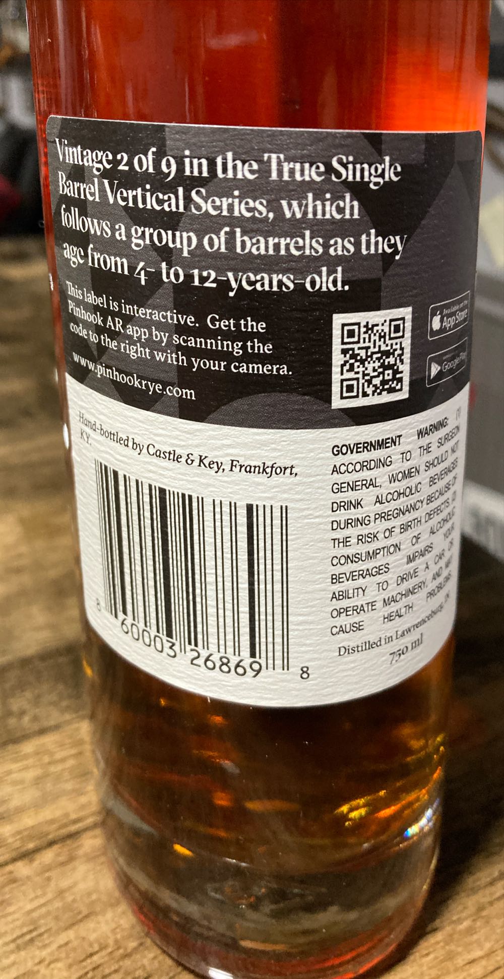 Pinhook Vertical Single Barrel (out Of The Gate) - Castle Key Distillery (750 mL) alcohol collectible [Barcode 860003268698] - Main Image 2