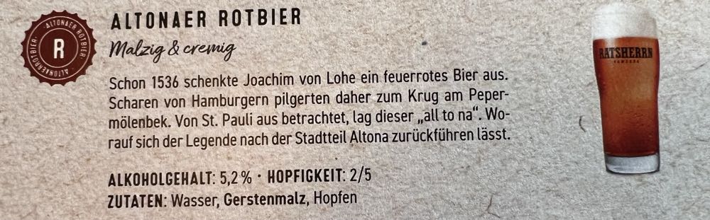 Ratsherrn - Rotbier - Ratsherrn-Brauerei Hamburg (500 mL) alcohol collectible - Main Image 3