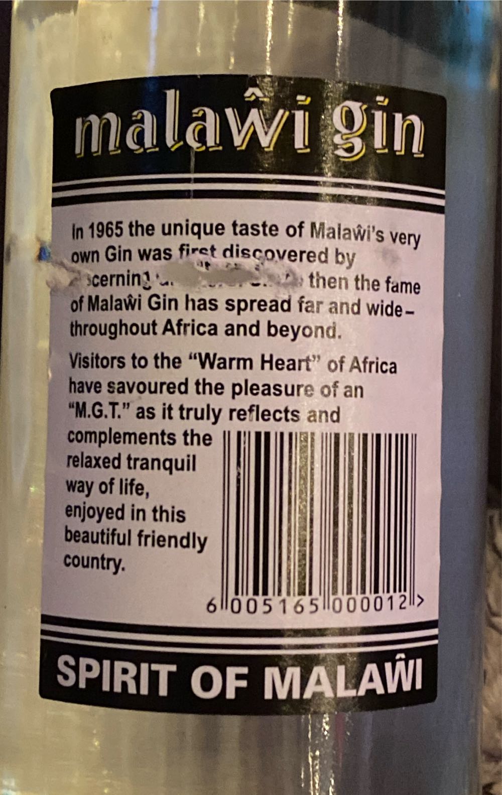 Malawi Gin Other Spirits & Liqueurs  alcohol collectible [Barcode 6005165000012] - Main Image 3