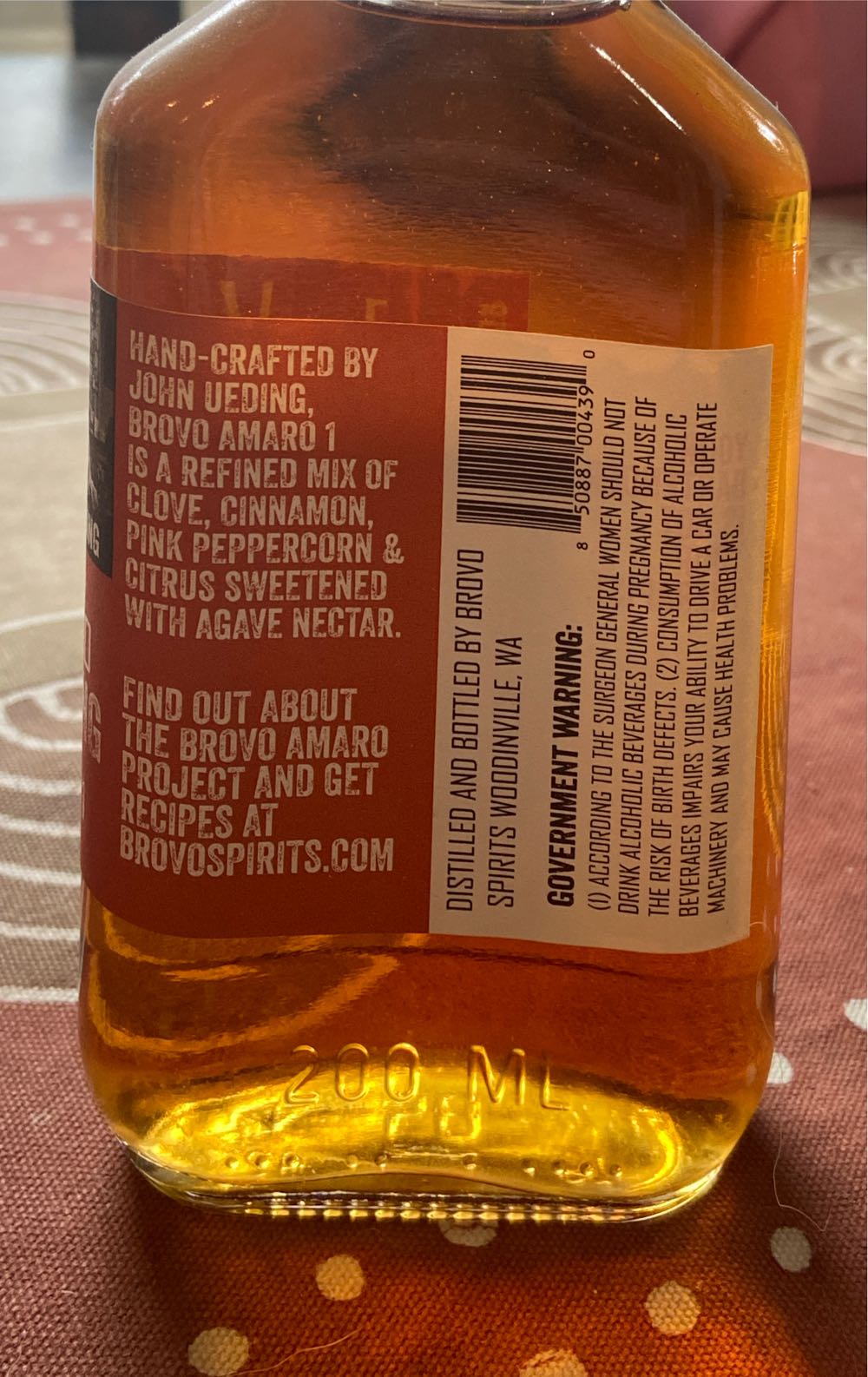 Flagship Amaro - Brovo Spirits alcohol collectible [Barcode 850887004390] - Main Image 2