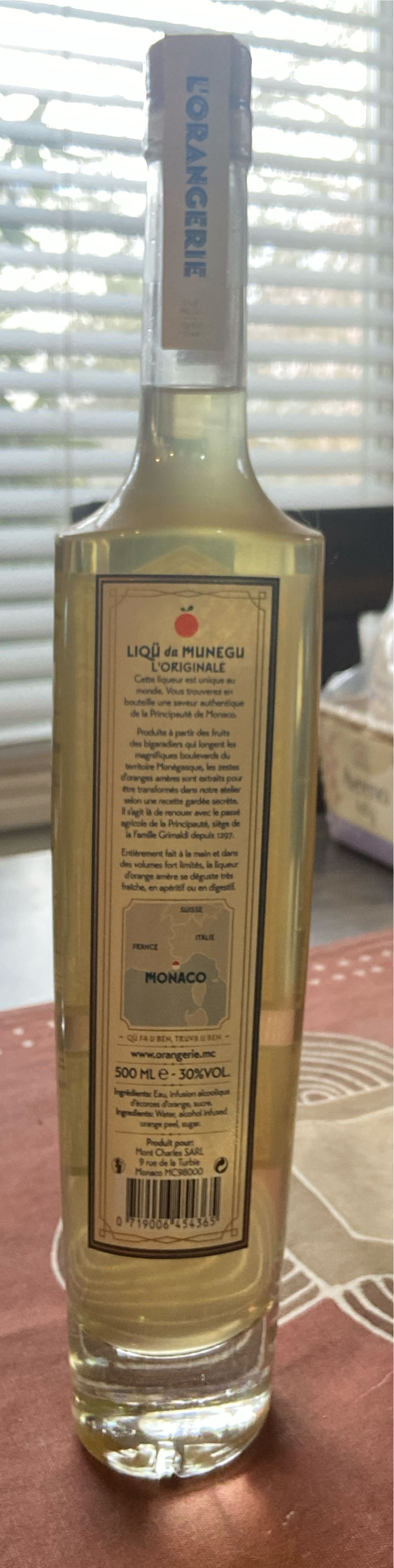 L’orangerie - Distillerie De Monaco alcohol collectible [Barcode 719006454365] - Main Image 2