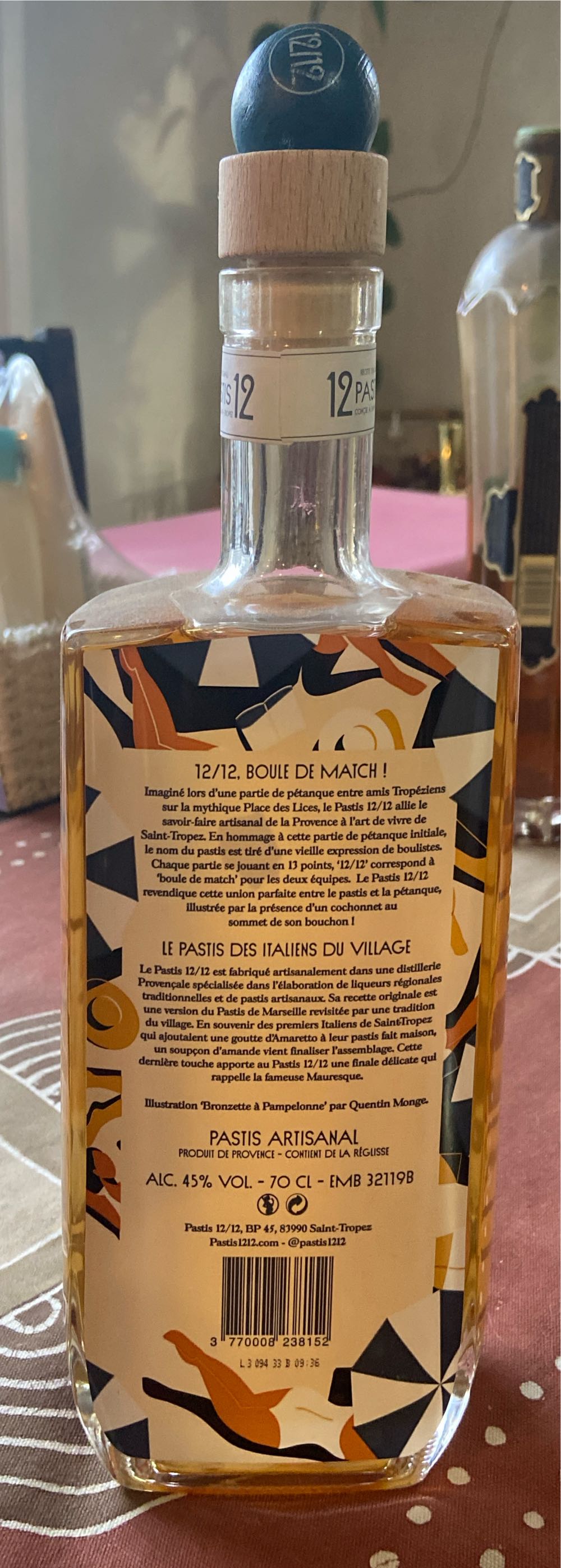 Pastis Saint Tropez 12 12  alcohol collectible [Barcode 3770008238152] - Main Image 2
