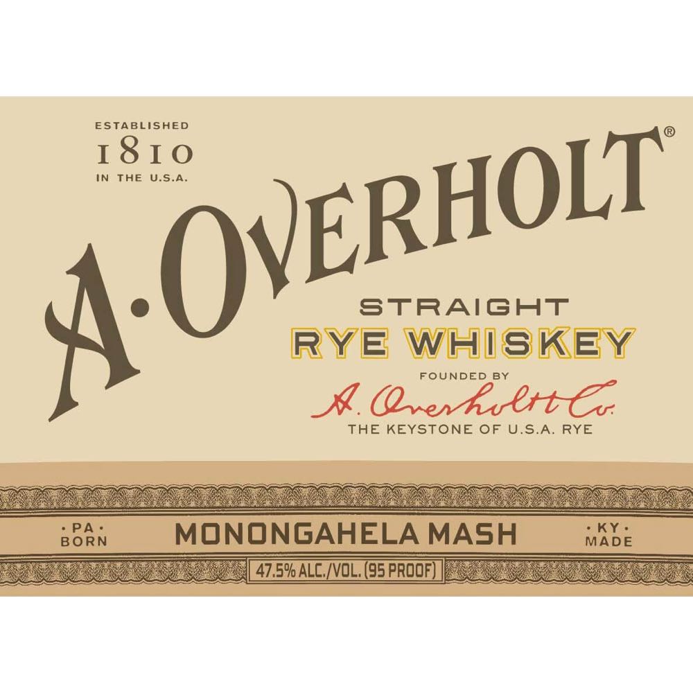 A Overholt Monongahela Mash Straight Rye Whiskey - James B. Beam Distilling Co. (750 mL) alcohol collectible [Barcode 080686436065] - Main Image 2