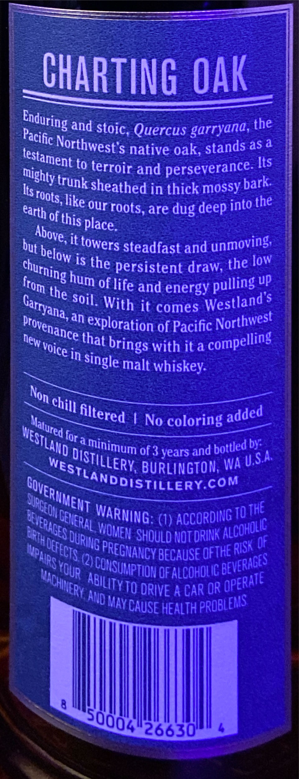 Westland Garryana 7th Edition - Westland Distillery alcohol collectible [Barcode 850004266304] - Main Image 2