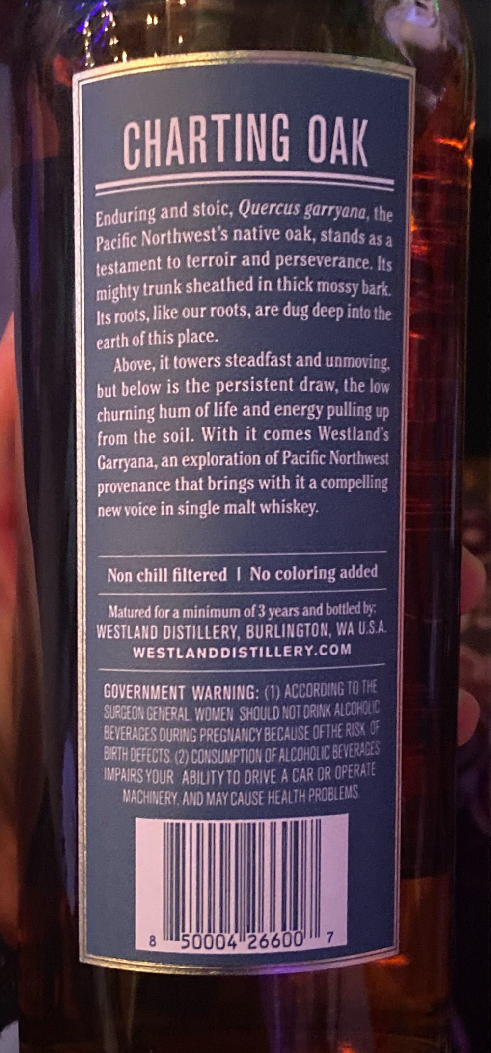 Westland Garryana 8th Edition - Westland Distillery alcohol collectible [Barcode 00426602] - Main Image 2